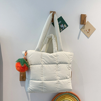 Nouveau sac à main d'hiver matelassé pour femmes avec bretelles en nylon, sac fourre-tout matelassé