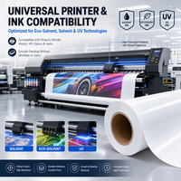 Rouleau de vinyle auto-adhésif PVC blanc brillant 95 microns, imprimable jet d'encre éco-solvant UV latex pour signalétique publicitaire et bannières
