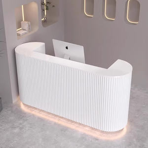 2025 New Best Selling Custom Reception <b>Desk</b> Beauty Salon Counter <b>Small</b> Reception Table Nail Salon Circular Reception <b>Desk</b> - Product Image 3