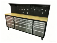 Armoire de mécanicien professionnelle OEM/ODM de 84 pouces, finition en acier inoxydable, revêtement en poudre époxy, montage facile, garantie de 3 ans, ISO9001