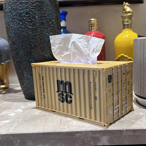 Küçük özel akrilik kağıt peçete kutusu plastik kare depolama kargo konteyneri modeli doku kutusu - Product Image 3