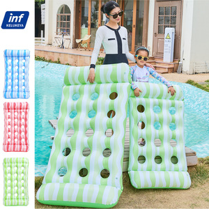 KELUKEYA <b>Inflatable</b> <b>Floating</b> Raft Striped PVC Large Small For <b>Pool</b> Water Play Kids Adults - Product Image 1