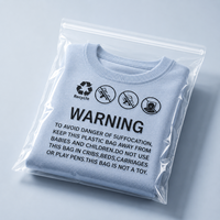 Clear PE Vacuum Compression Valve Bags Double Zipper Warning Printed Packaging for Clothes Textiles and Plush Toys