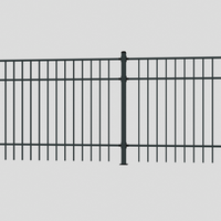 Valla de metal de tamaño personalizable, diseño moderno y elegante, puertas de enrejado de aluminio duraderas para jardín, valla para mascotas para patio trasero