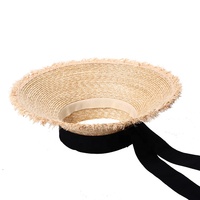 Sombrero de paja de trigo Natural 100% con visera y visera de cinta para el sol, sombrero de flacidez de playa para mujeres para viajes informales, fiestas al aire libre
