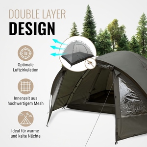 <span class=keywords><strong>Tenda</strong></span> da <span class=keywords><strong>Campeggio</strong></span> Mimetica Impermeabile 4000mm per 2-4 Persone, Design a Doppio Strato, Portatile, per Tutte le Stagioni - Product Image 3