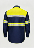 Tenue de travail pour homme en coton pur, anti-humidité, avec bandes réfléchissantes, deux pièces, pour le secteur de la construction et de l'ingénierie, modèle long