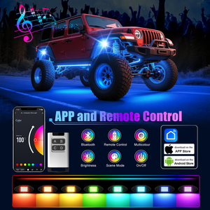 12 vỏ RGB LED Rock Lights Kit với app/RF điều khiển từ xa Neon underbody đèn 12V cho xe tải Pickup Jeep Golf giỏ hàng SxS ATV - Product Image 2