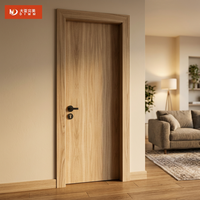 Porte en panneau mélaminé avec texture de grain de bois réaliste, surface lisse au toucher, porte intérieure en MDF
