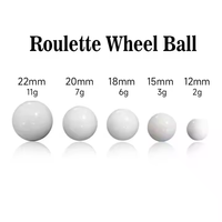 Perles de roulette de jeu en résine Roue de roulette de casino Accessoire boule 22mm-20mm-18mm-15mm-12mm
