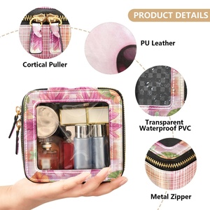 Custom Logo Girl <b>Makeup</b> Vanity Bag Cosmetic <b>Case</b> Travel Portable <b>Makeup</b> Storage Semi-Travel PVC Cosmetic Bags Zipper Closure - Product Image 4