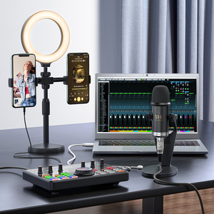 Studio Podcast apparecchiature interfaccia <span class=keywords><strong>Audio</strong></span> Set di schede <span class=keywords><strong>Audio</strong></span> con porta telefono luce di riempimento per la registrazione in diretta Streaming Podcasting - Product Image 5