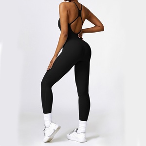 Marque de distributeur Leggings d'entraînement de fitness à haute élasticité avec dos croisé Combinaison de yoga pour femmes - Product Image 2