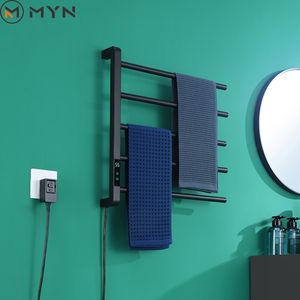 Haute qualité <span class=keywords><strong>noir</strong></span> <span class=keywords><strong>mat</strong></span> chauffe-serviettes sèche-linge support température constante mural électrique chauffant porte-serviettes porte-serviettes - Product Image 3