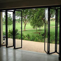 Porte pliante en aluminium avec verre trempé à rupture de pont thermique 6063-T5, certifiée CE, vente en gros, taille personnalisée, directement de l'usine