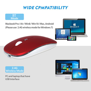 BT Dual chế độ Chuột quang mỏng mỏng Máy tính Chuột không dây có thể sạc lại Chuột USB Chuột - Product Image 4