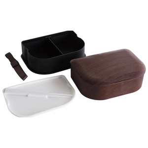 Japanese Style Wood Grain <b>Lunch</b> <b>Box</b> Single Layer Sealed Bento <b>Box</b> Microwave Safe For Children - Product Image 2