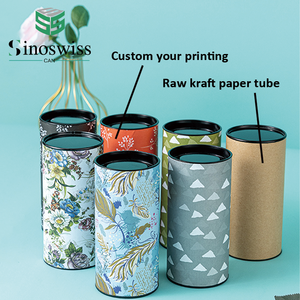 Food Grade <span class=keywords><strong>Plain</strong></span> Black Paper Cilindro Embalagem Tubo com Gold Metal Plug para café ou chá - Product Image 3