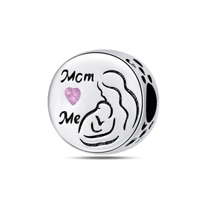 Explosiones europeas americanas Día DE LA MADRE Madre Hija Flores de Acción de Gracias Collar de piedra natural de plata 925 para mujer DIY - Product Image 6