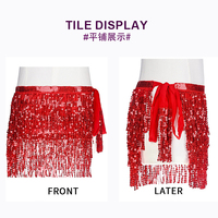 Robe de danse orientale pour femme, écharpe de danse métallique brillante avec pompons, accessoire de corps, tenue de festival, jupe de fête