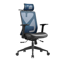 Fauteuil de Direction Ergonomique à Dossier Haut en Maille, Design Moderne, Roulettes, Dossier Moyen