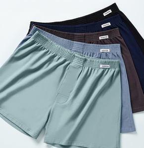 Bóxers de Algodón Peinado Cómodos y Transpirables para Hombre, Ropa Interior Masculina de Alta Calidad - Product Image 1