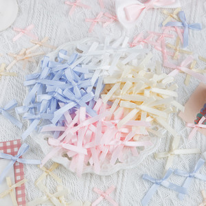 Nine-Colored Ribbon Mini Bow Decorative Accessories 3mm Handmade Polyester Multi-Color For Home Decoration DIY Craft - Product Image 1