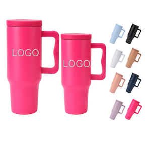 Vaso Térmico de Acero Inoxidable de 40 oz con Logotipo Personalizado, Asa y Tapa Hermética para Viajes en Auto - Product Image 1