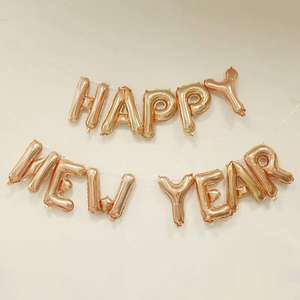 HappyNewYear <span class=keywords><strong>Traje</strong></span> de letras de Año Nuevo Globos de película de aluminio Arreglo de vestido Globos de ambiente <span class=keywords><strong>para</strong></span> la víspera de Año Nuevo - Product Image 1