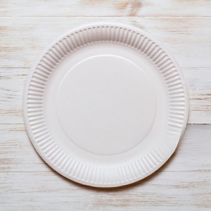 Platos Redondos de Papel Ecológicos, Biodegradables y Desechables para Aperitivos, Comidas, Postres, Catering, Hoteles, Restaurantes y Fiestas - Product Image 1