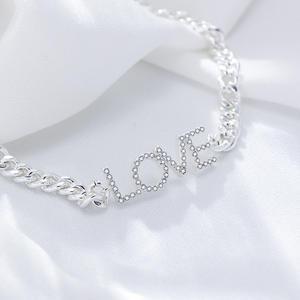 Bracelets à maillons ajustables en laiton rhodié plaqué or 18 carats avec zircon cubique, lettres d'amour brésiliennes, pour femmes et hommes - Product Image 5