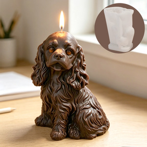 Molde de silicona 3D de <span class=keywords><strong>cachorro</strong></span> HY, lindos moldes de resina para velas de perro, molde de Schnauzer y Bichón para jabón, chocolate, yeso, arte, manualidades y decoración del hogar - Product Image 3