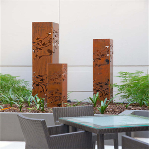 Lámpara de Jardín Decorativa de Acero Corten, Poste de Luz LED de Acero Oxidado para Exteriores - Product Image 2