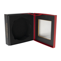 Sous-verres personnalisés boîtes d'emballage à clapet carton noir boîte cadeau artisanale avec fenêtre transparente
