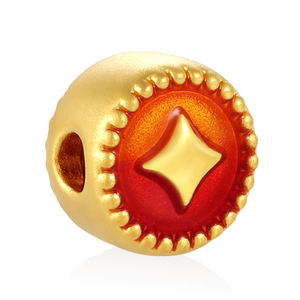 Lujo 24K oro sólido moneda de cobre con cuentas estilo chino pulsera al por mayor accesorios de joyería y componentes accesorio - Product Image 2