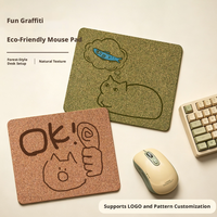 Tapis de souris absorbant en liège écologique, à base de marc de café et de résidus de thé vert, motif graffiti
