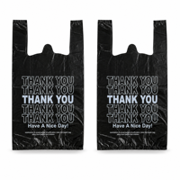 Sacs gilet en PEHD noir recyclables et imperméables avec impression en héliogravure, pour cadre photo, avec languette de suspension, pour caisse et vente au détail