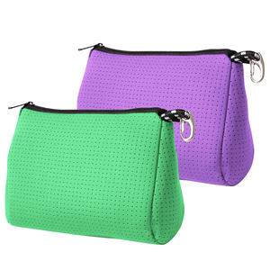 Neoprene Travel Zipper Cosmetic <b>Bags</b> Cases Blue Waterproof Cosmetic <b>Bag</b> <b>Toiletry</b> Travel <b>Bag</b> With <b>Hanging</b> Hook - Product Image 1