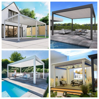 Prix d'usine Pergola extérieure moderne 8X8 en aluminium Pavillon bioclimatique avec fonctions électriques Direction d'ouverture automatique