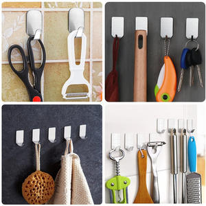 Ganchos de Pared Multifuncionales Ecológicos de Acero Inoxidable, Gancho <span class=keywords><strong>para</strong></span> Toallas y Batas, Colgador de Pared Autoadhesivo - Product Image 4