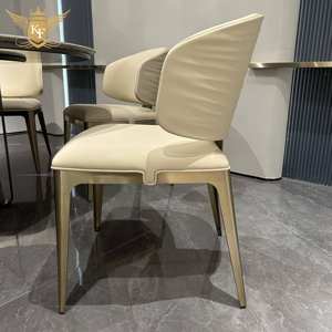 KF <span class=keywords><strong>CASA</strong></span> <span class=keywords><strong>Chaise</strong></span> de salle à manger moderne en cuir blanc pieds en métal de luxe de haute qualité - Product Image 2