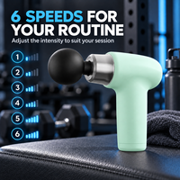 Pistolet de massage à percussion portable OEM ODM, amplitude 6 mm, 6 vitesses, 4 têtes, rechargeable USB-C pour la récupération musculaire après l'entraînement en salle de sport