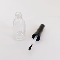 Nouveau flacon de vernis à ongles en verre transparent de 9 ml, vide, avec bouchon à vis blanc, brosse, sérigraphie, marquage à chaud, utilisation pour huile, couleur personnalisée, OEM