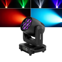 Projecteur de scène mobile LED RGBW portable 7x40 watts, directement de l'usine, avec contrôle DMX512, zoom et effets d'éclairage Wash