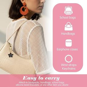 Llaveros y Abalorios Estéticos <span class=keywords><strong>de</strong></span> Flores Bonitas <span class=keywords><strong>para</strong></span> <span class=keywords><strong>Mujer</strong></span>, <span class=keywords><strong>para</strong></span> Bolsos, Mochilas, Accesorios, Colgantes, Bolsas y como Pequeño Regalo - Product Image 3