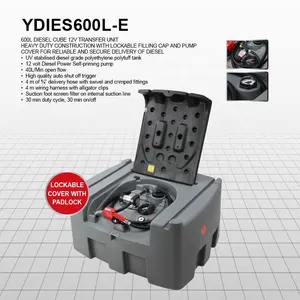 Tanque de Diésel de 600L con Bomba Eléctrica de 12V para Reabastecimiento Móvil, Depósito de Combustible de Plástico - Product Image 6