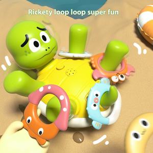 Jouet <span class=keywords><strong>de</strong></span> <span class=keywords><strong>bain</strong></span> tortue en plastique ABS écologique BJQ OEM, arroseur d'eau, jeu <span class=keywords><strong>de</strong></span> lancer d'anneaux pour enfants, emballage en boîte <span class=keywords><strong>de</strong></span> couleur - Product Image 2