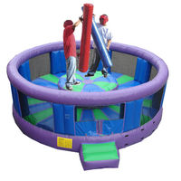 Arène de joute de gladiateurs gonflable avec bâtons à vendre, jeu de taureau mécanique gonflable à bascule