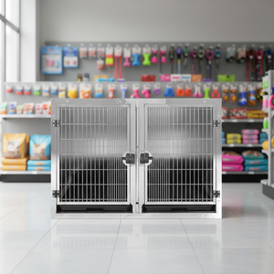 Gabbia per Cani in Acciaio Inox 304 ad Angolo Retto Traspirante per Uso Domestico - Product Image 2