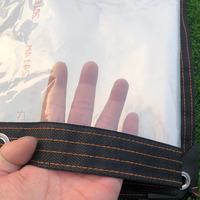 Bâche imperméable en tissu brocart pour extérieur 2 x 2 m, protection transparente contre la pluie pour toit de serre avec œillets